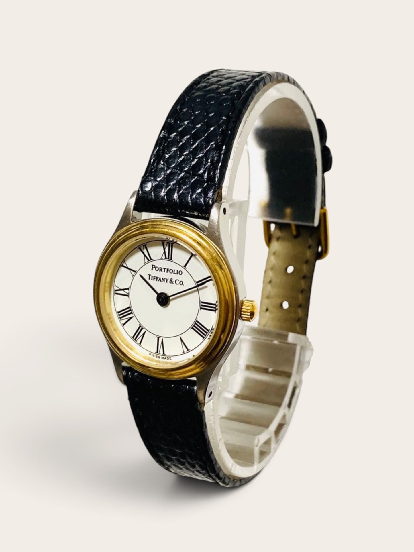 Tiffany & Co. Portfolio Vintage Watch (Two-Tone, White Dial)