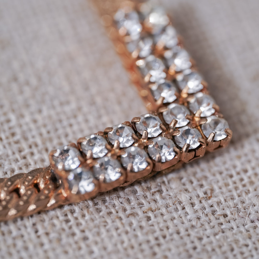 Vintage Rhinestone V Necklace
