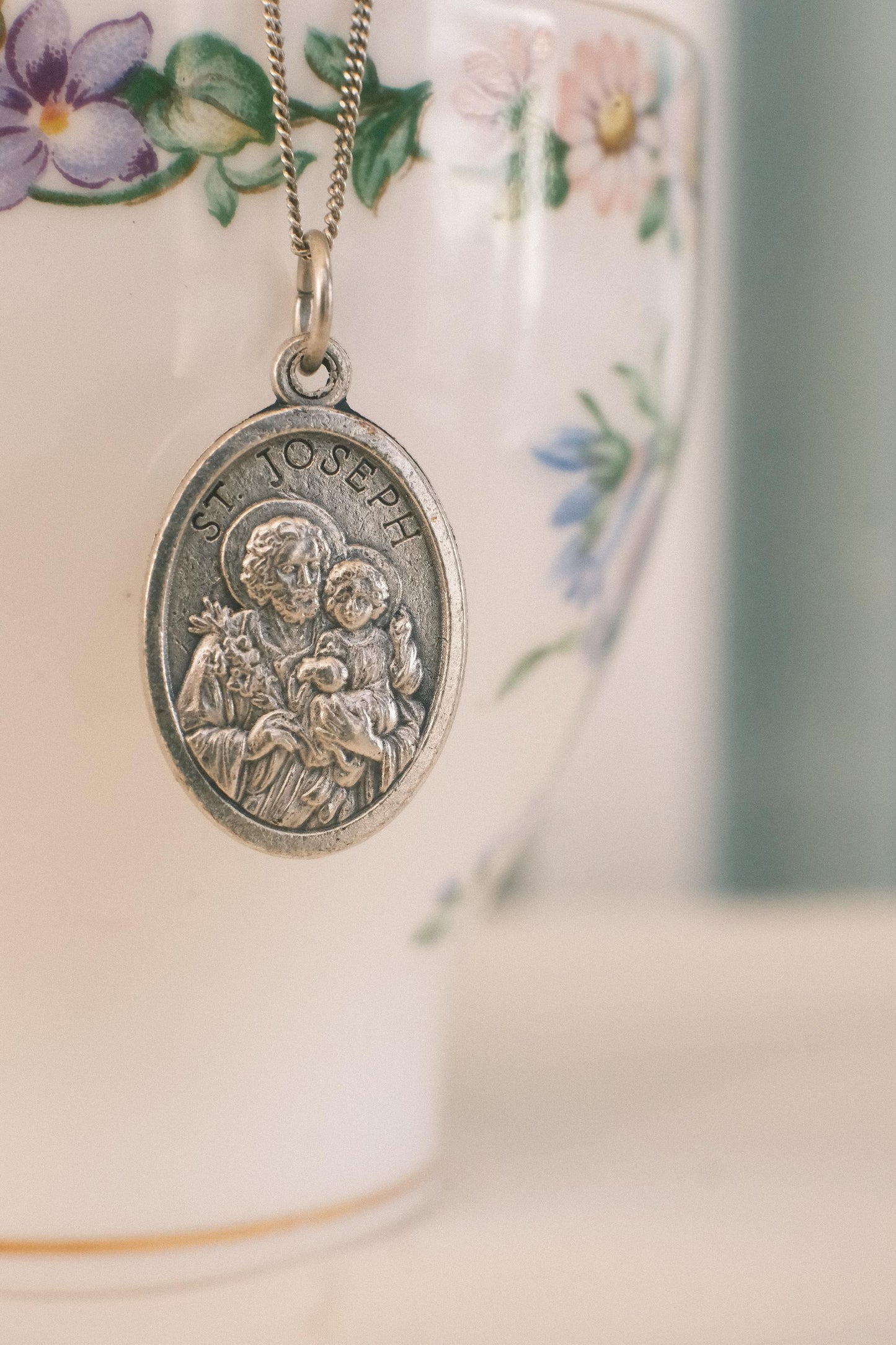 Médaille silver 925 pendant necklace: St Joseph