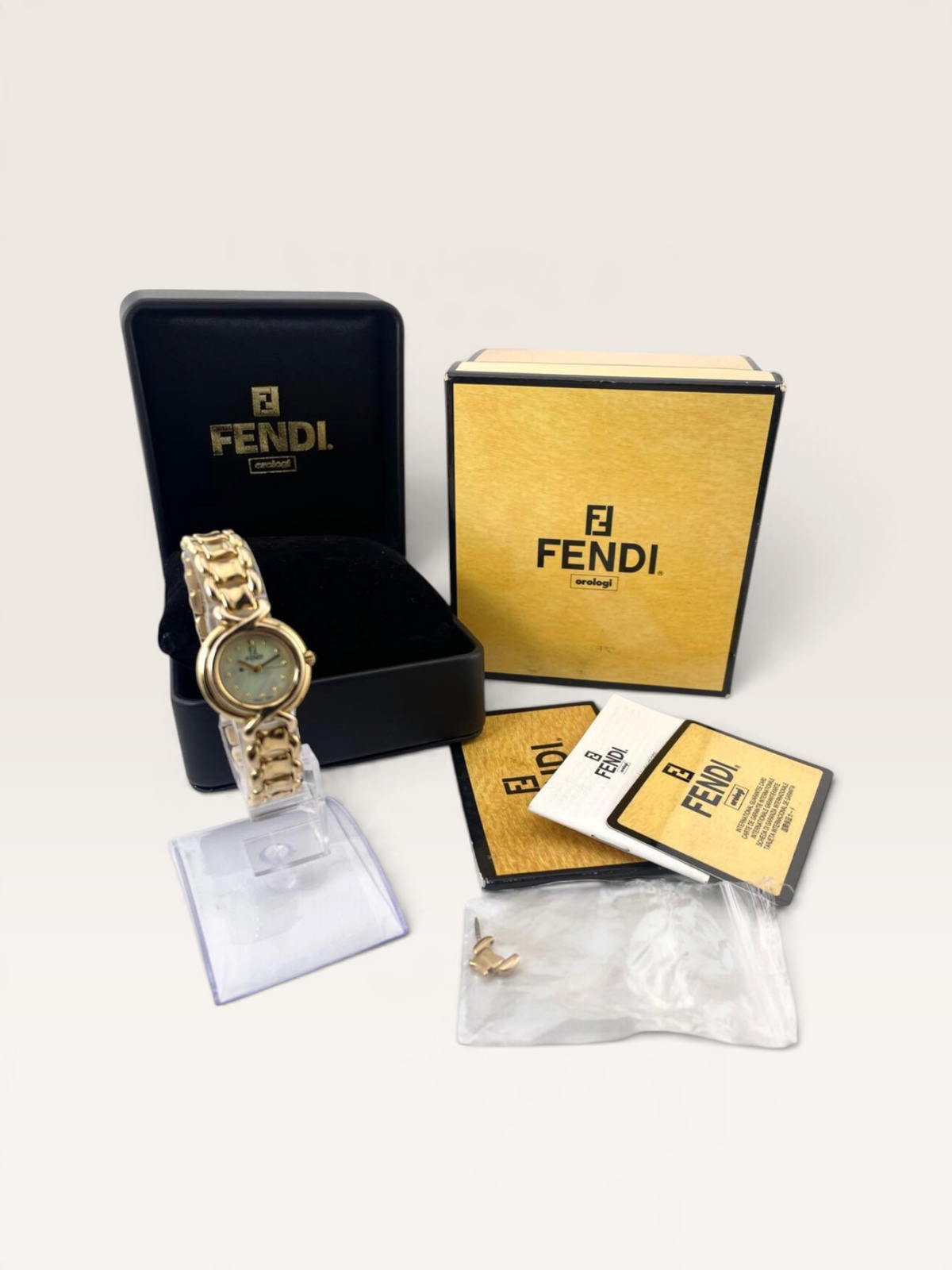FENDI 700L Mother-of-Pearl Gold-Tone Vintage Quartz Watch