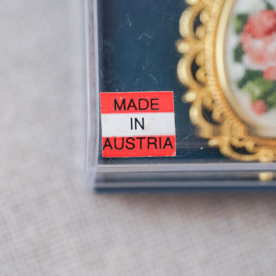Vintage Petit Point Floral Brooch