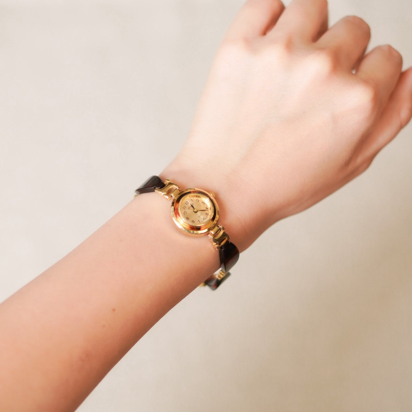Vintage Tortoise Shell Bracelet Watch