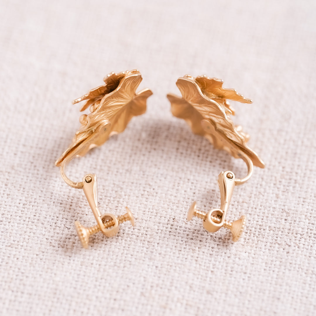 Vintage Grape Motif Earrings