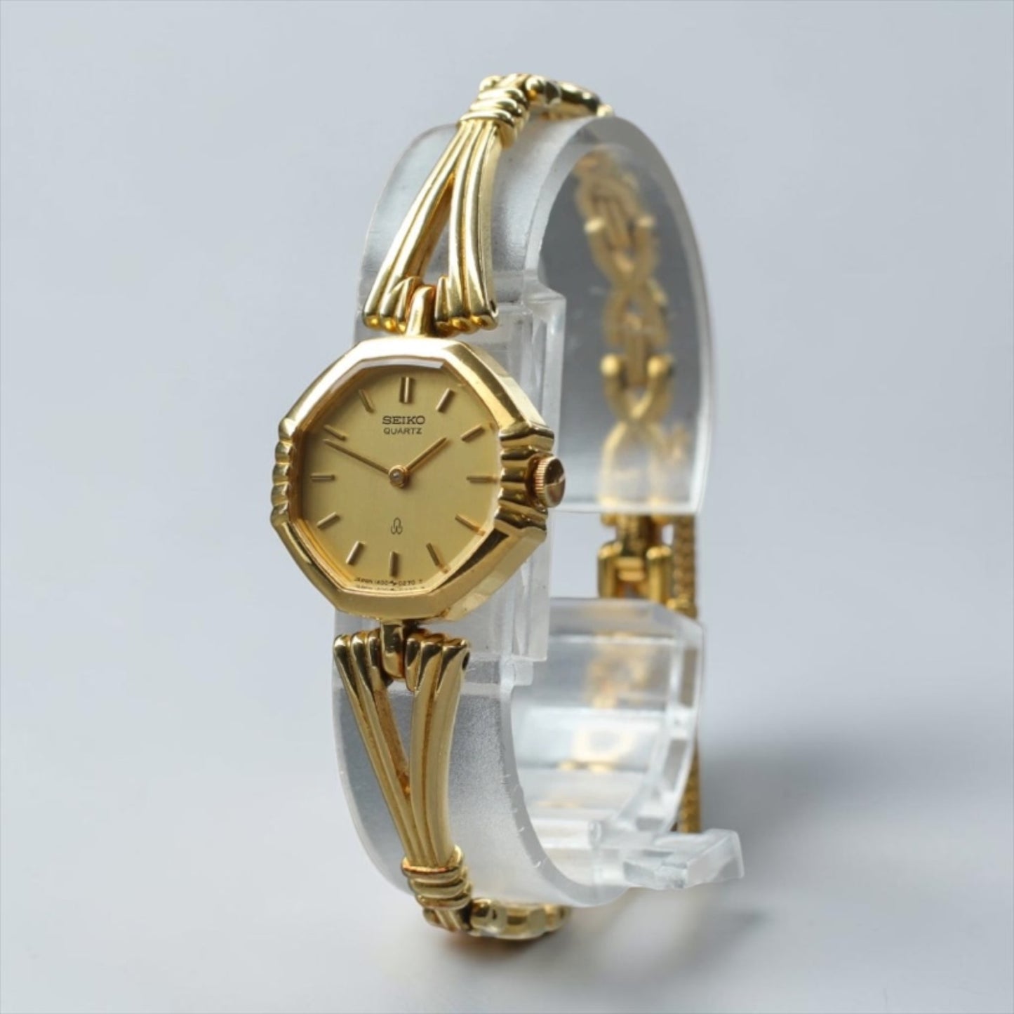 Seiko Quartz Octagonal-Case Gold Bracelet Watch