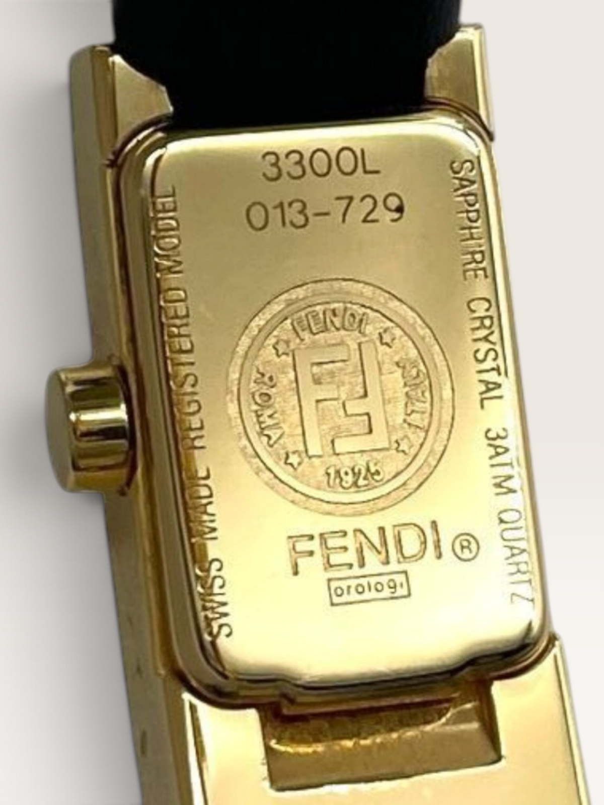 Vintage FENDI Gold-Tone Leather Strap Watch