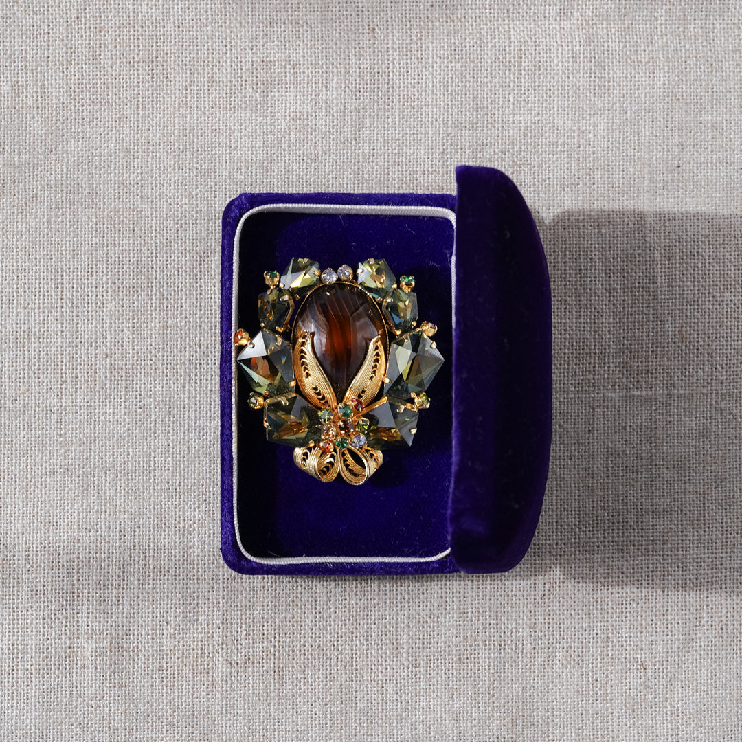Vintage Austrian Glass Brooch
