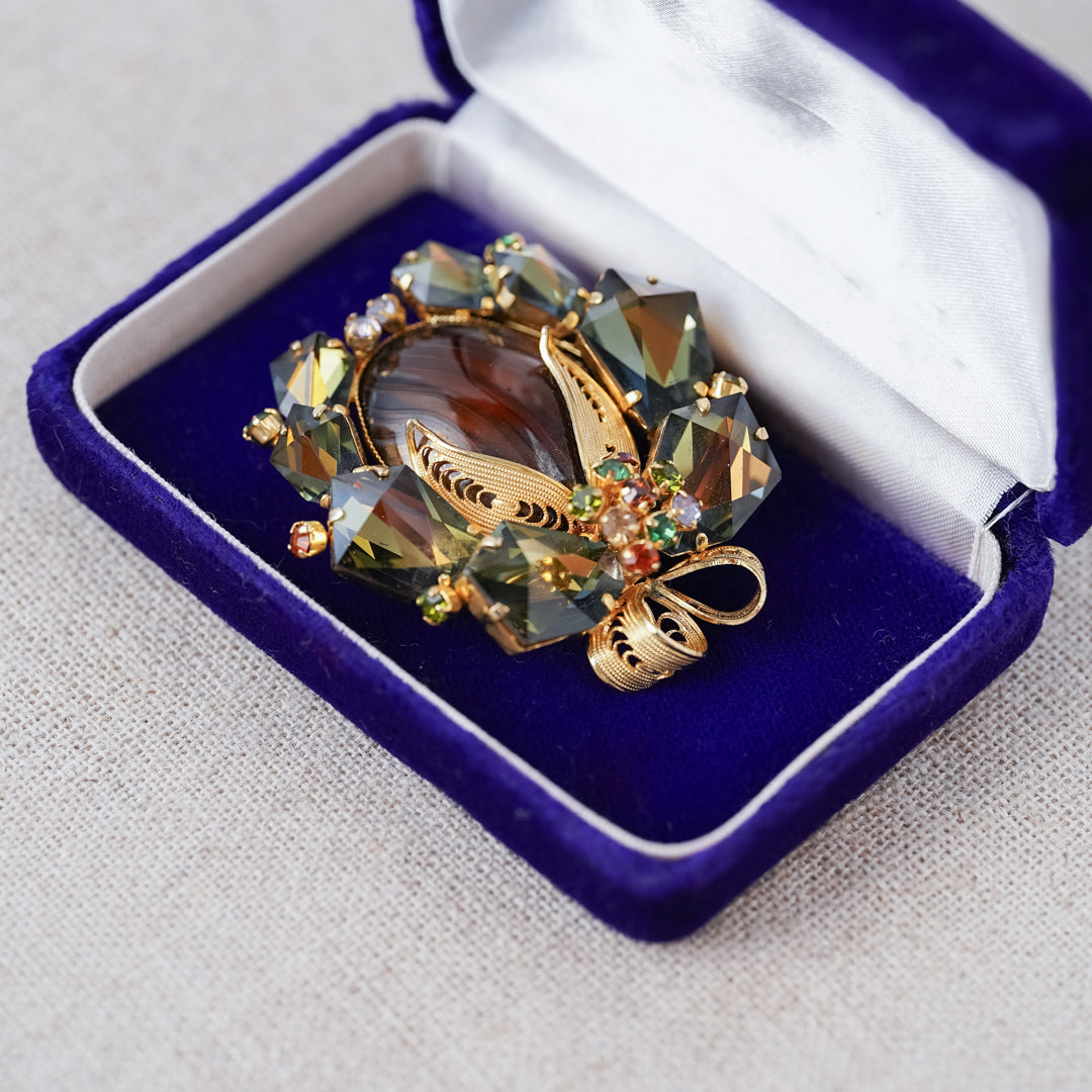 Vintage Austrian Glass Brooch