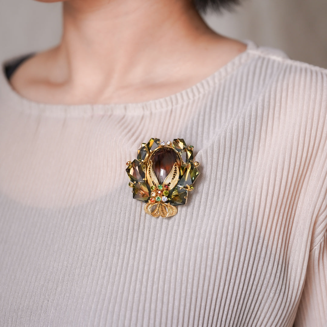 Vintage Austrian Glass Brooch