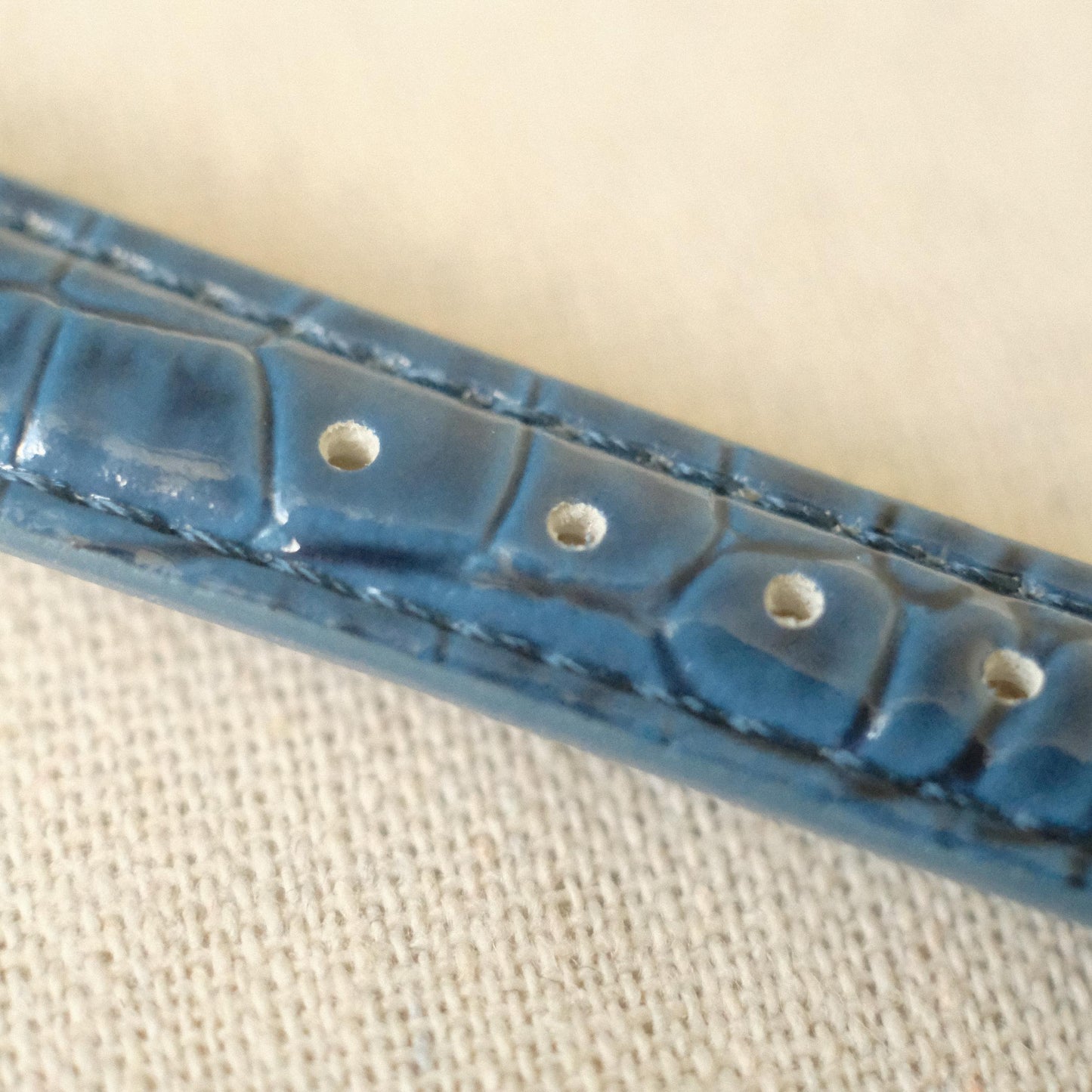 Murano Millefiori Watch With Leather Band - Navy