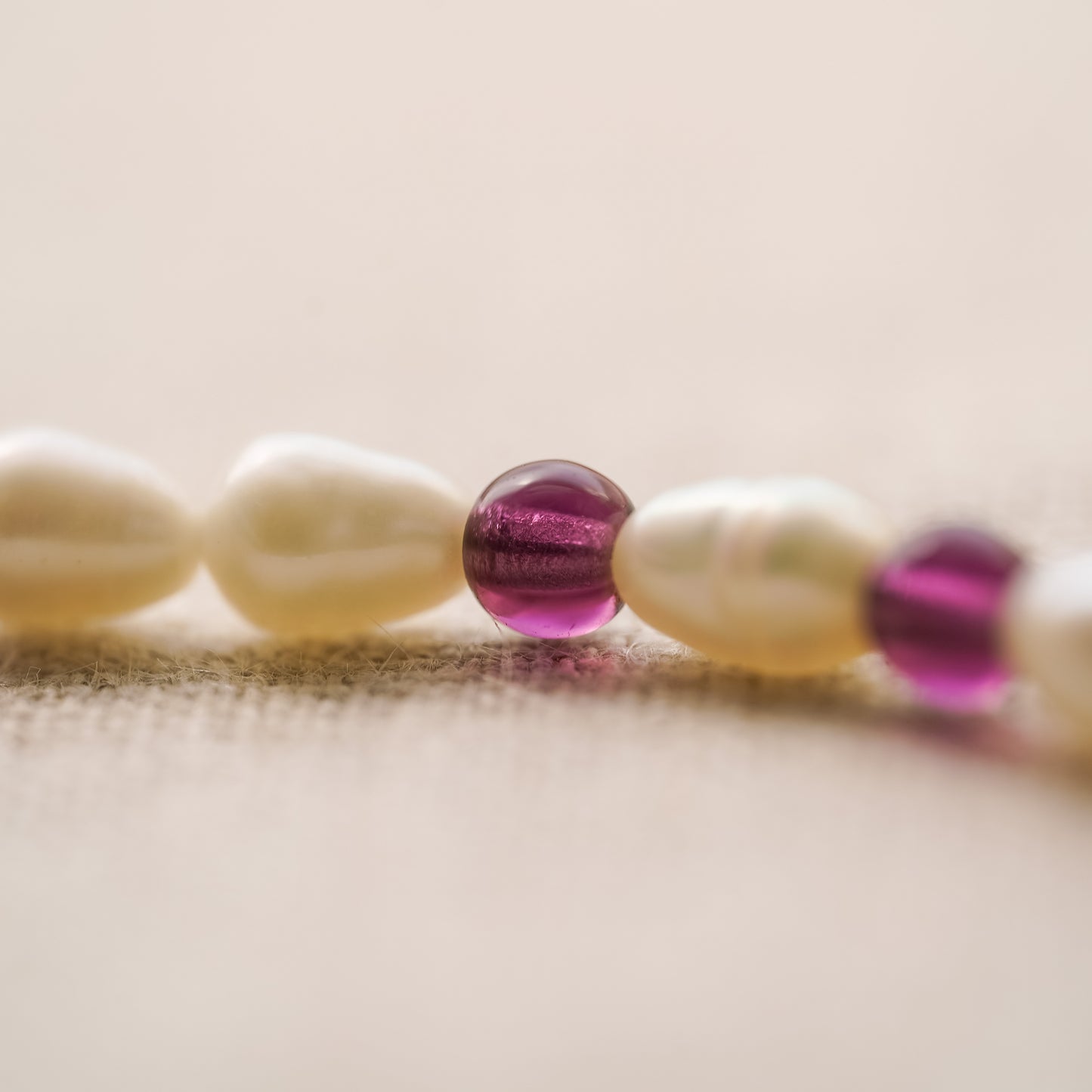 Vintage Freshwater Pearl Necklace with Stone Accent