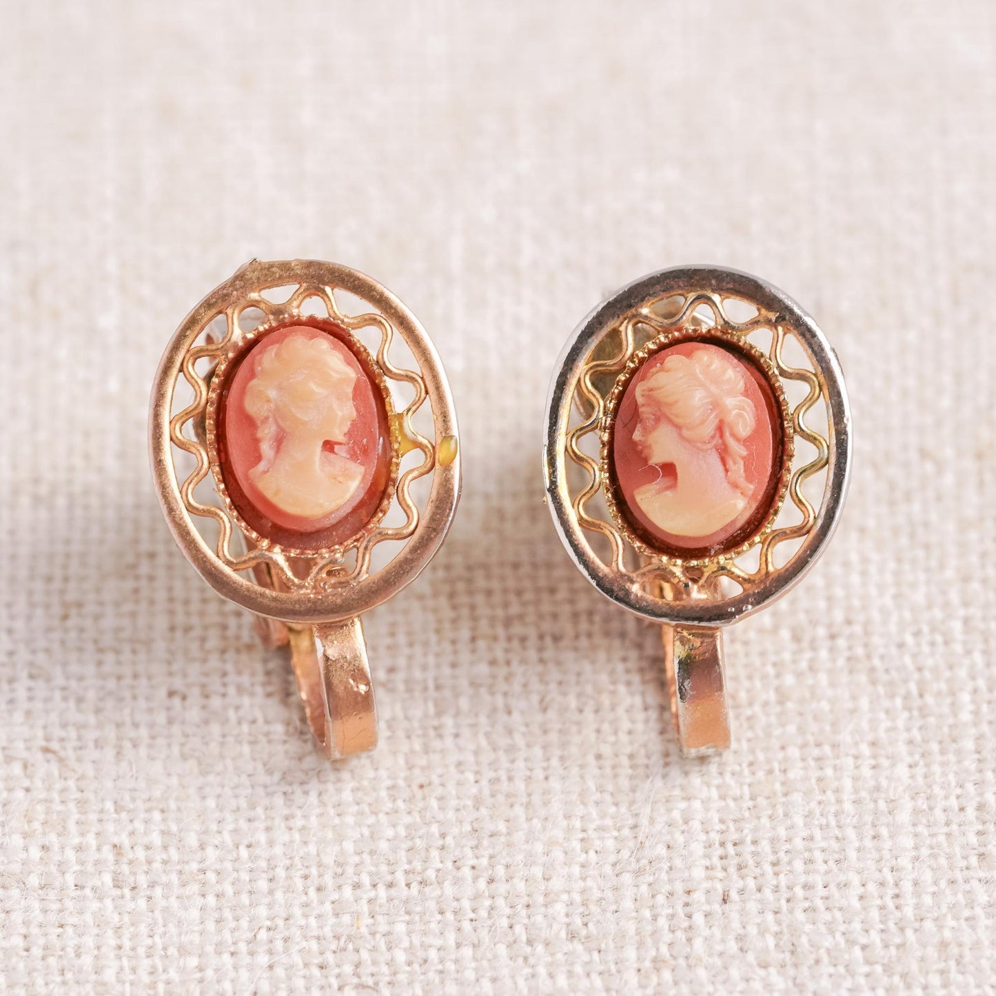 Vintage Cameo Motif Earrings