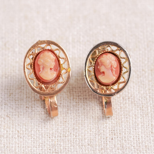Vintage Cameo Motif Earrings