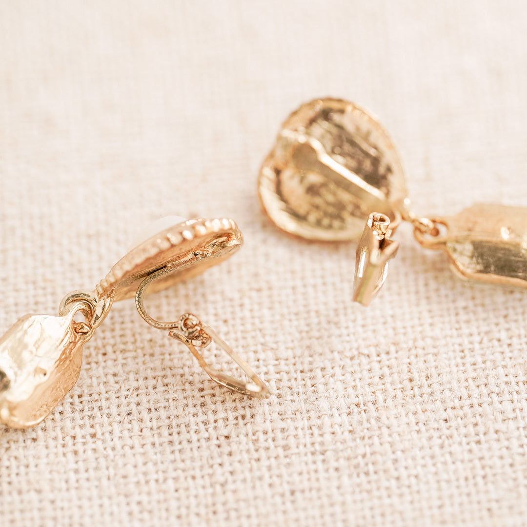 Vintage Pearl and Crystal Long Drop Earrings