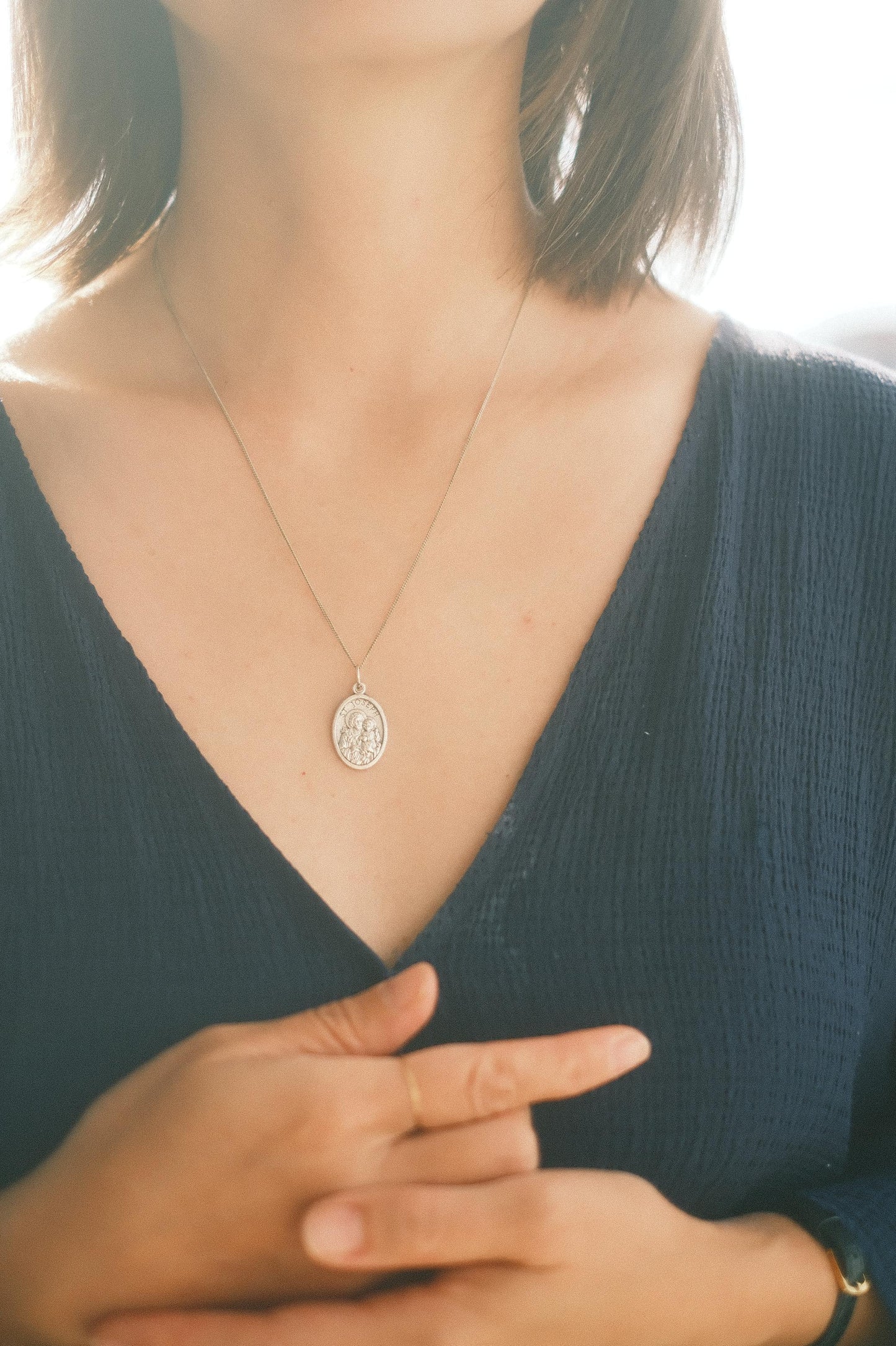 Médaille silver 925 pendant necklace: St Joseph