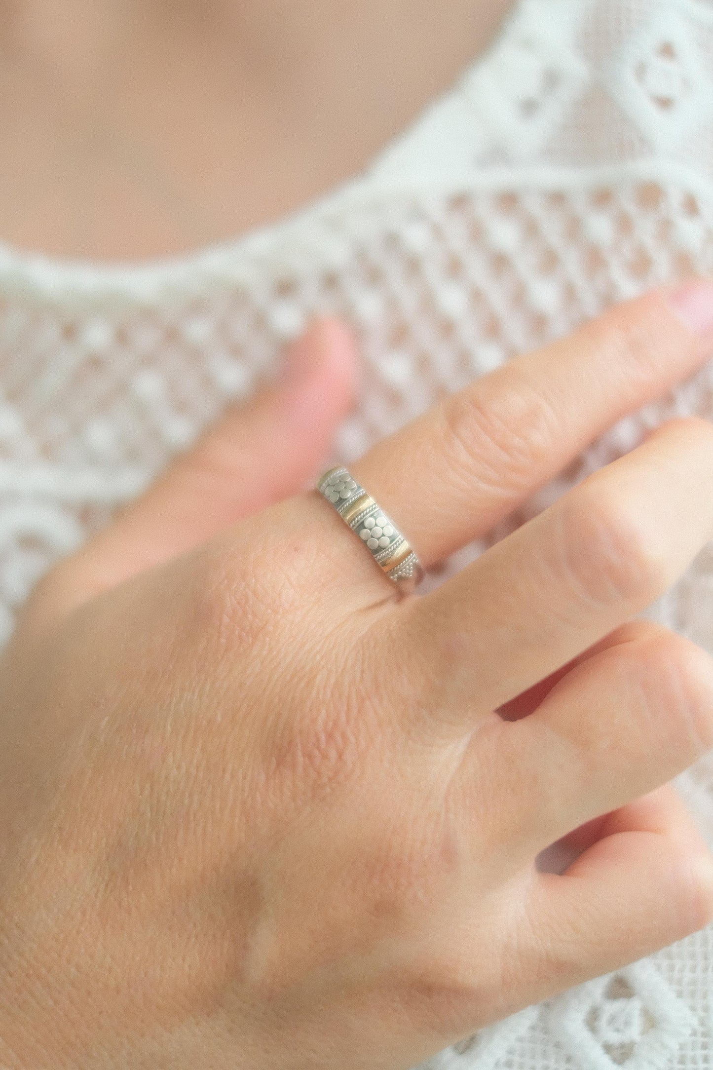 Vintage Two-Tone Silver Ring