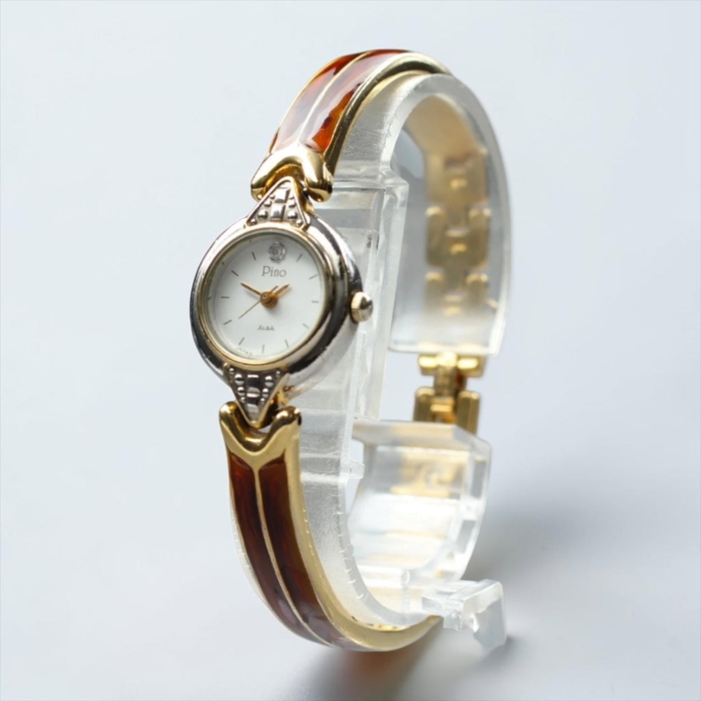 Seiko Alba Pino Small Case Amber-Accent Bracelet Watch