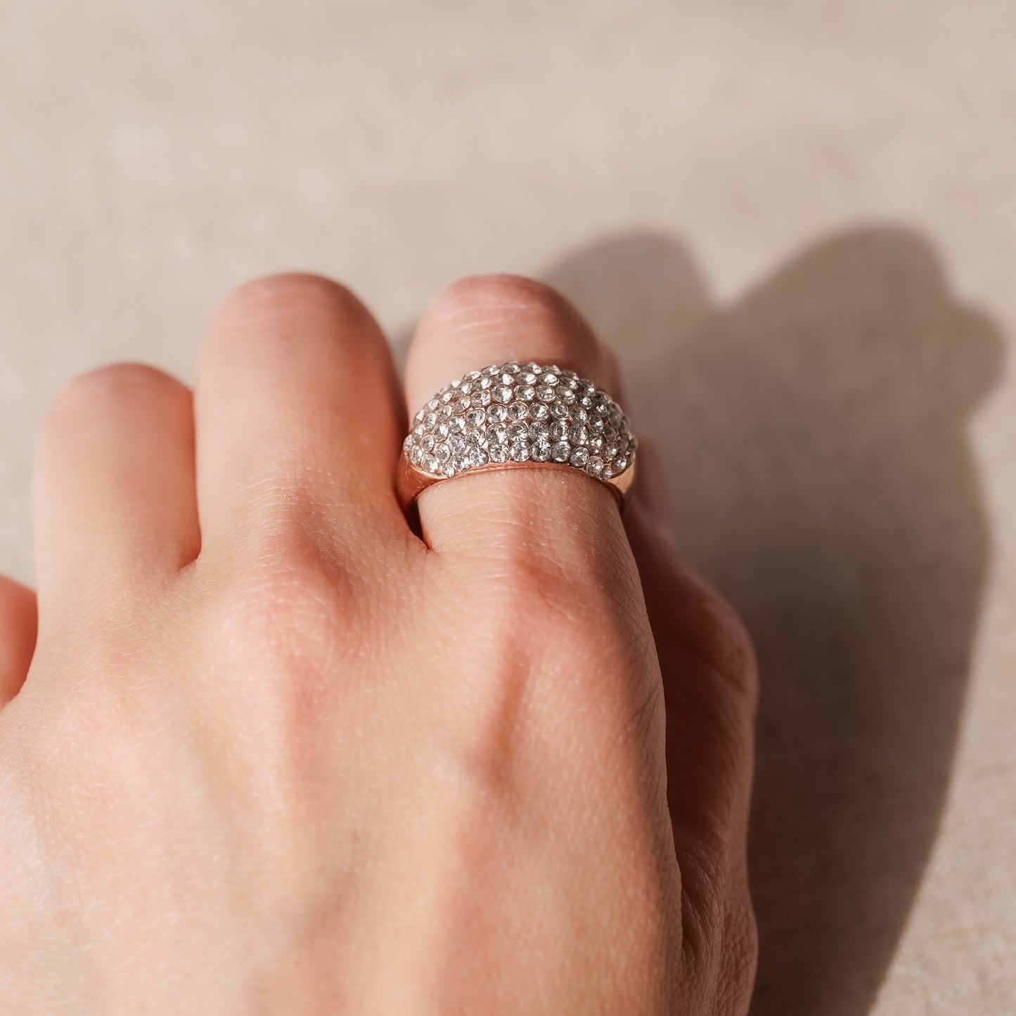 Vintage Rhinestone Cluster Ring