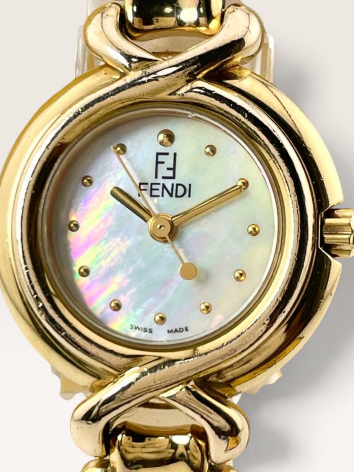 FENDI 700L Mother-of-Pearl Gold-Tone Vintage Quartz Watch