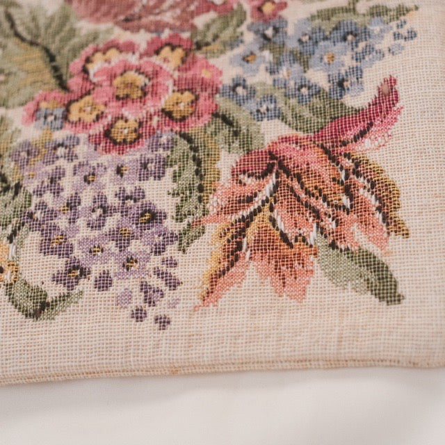 Vintage Petit Point Floral Cosmetic Pouch (Wienerwald, Austria)