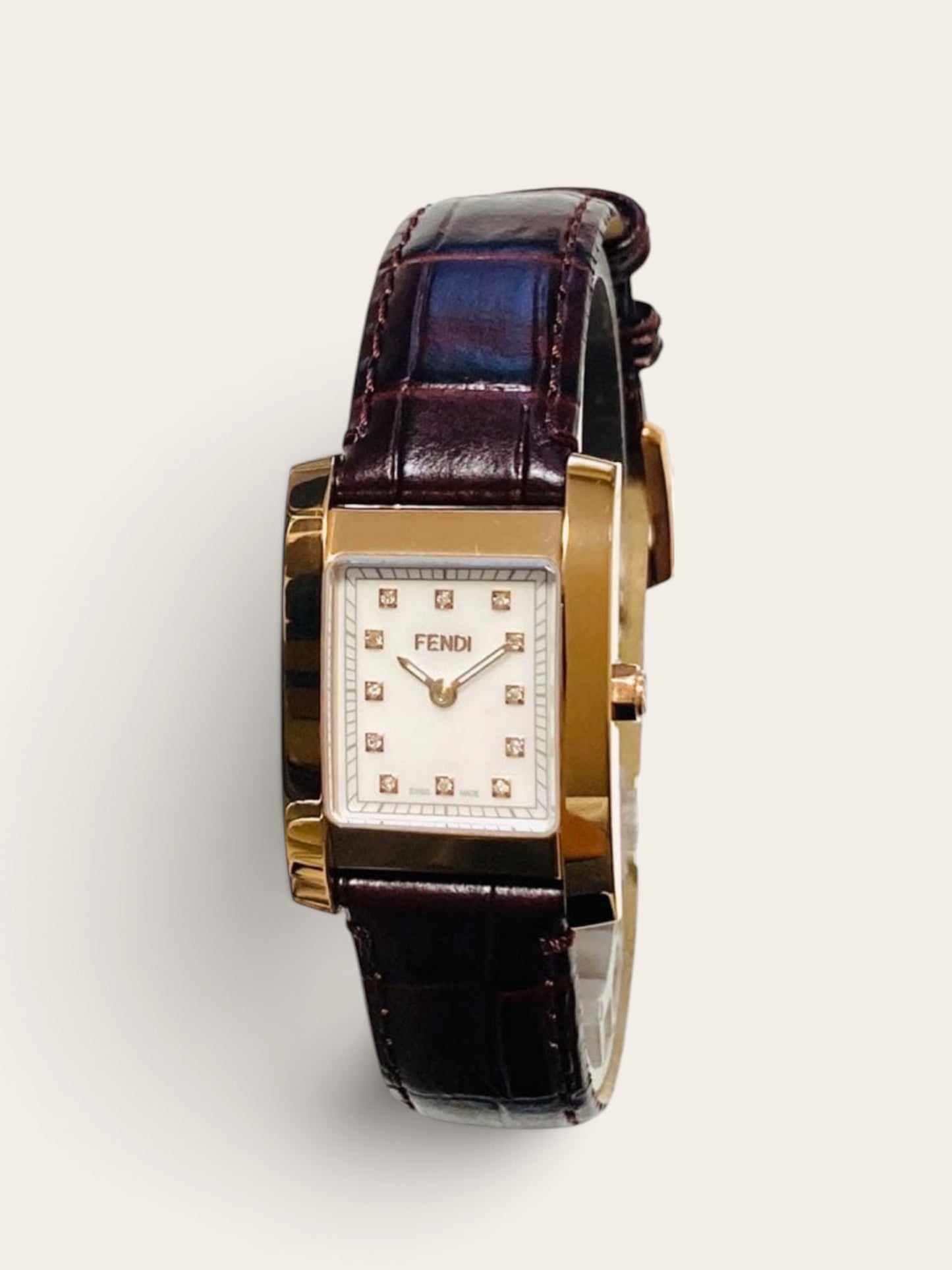 FENDI Vintage Watch "Orologi" (12P Diamond, Pink Gold)