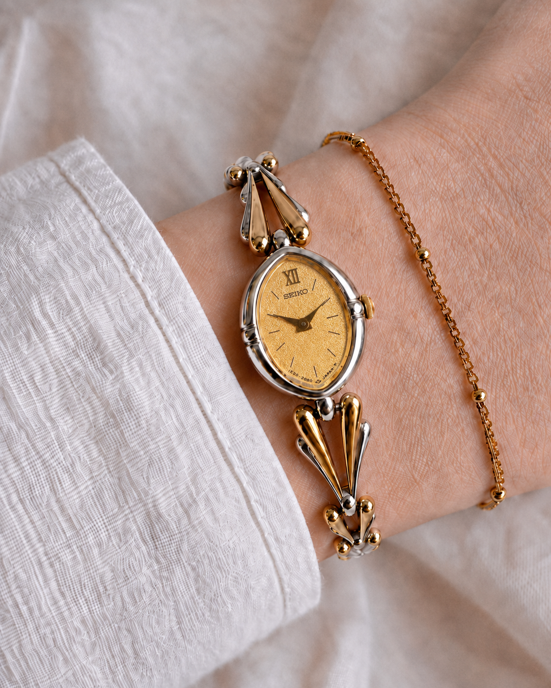 SEIKO Two-Tone Oval Bracelet Watch