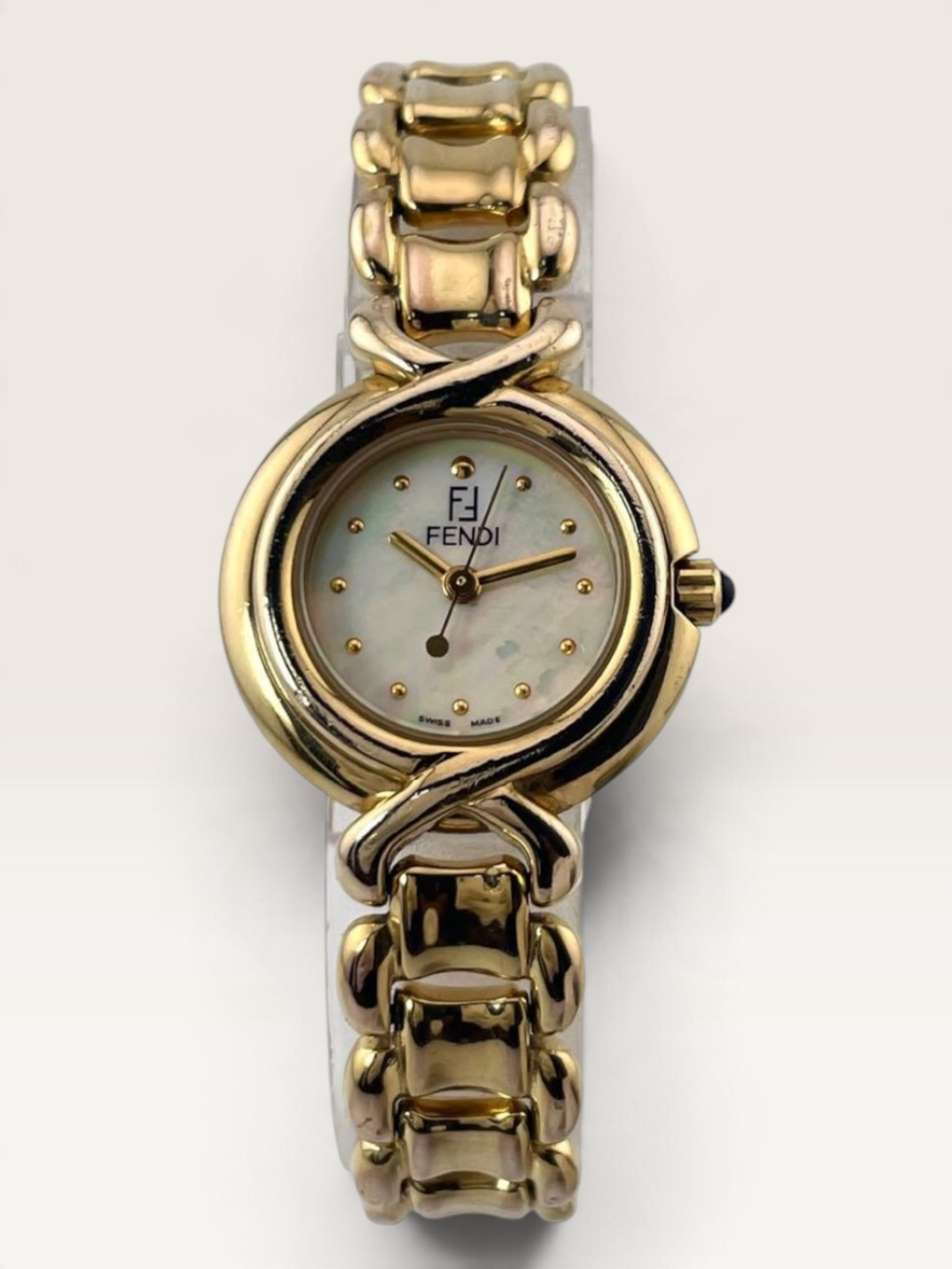 FENDI 700L Mother-of-Pearl Gold-Tone Vintage Quartz Watch
