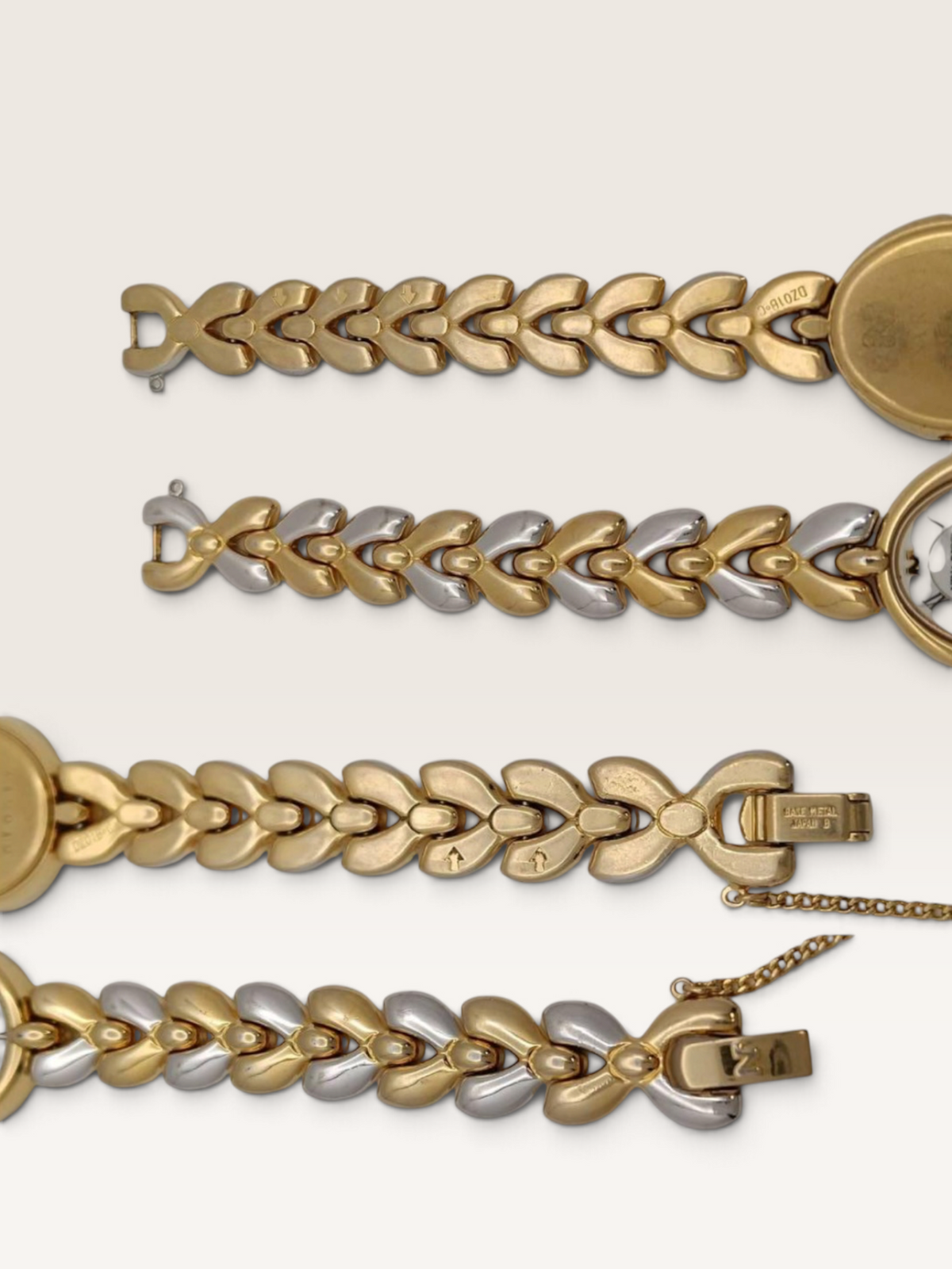 Vintage NINA RICCI Two-Tone Oval Bracelet Watch