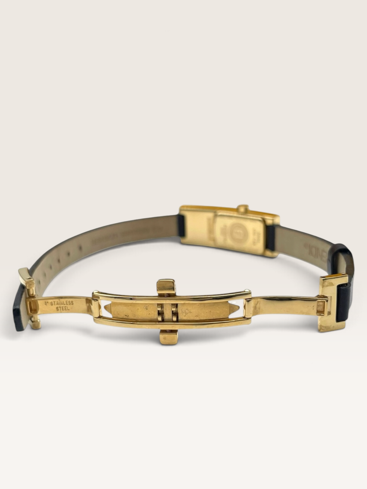 Vintage FENDI Gold-Tone Leather Strap Watch