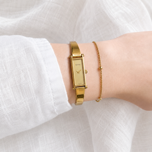 Vintage GUCCI 1500 Bangle Watch, Gold