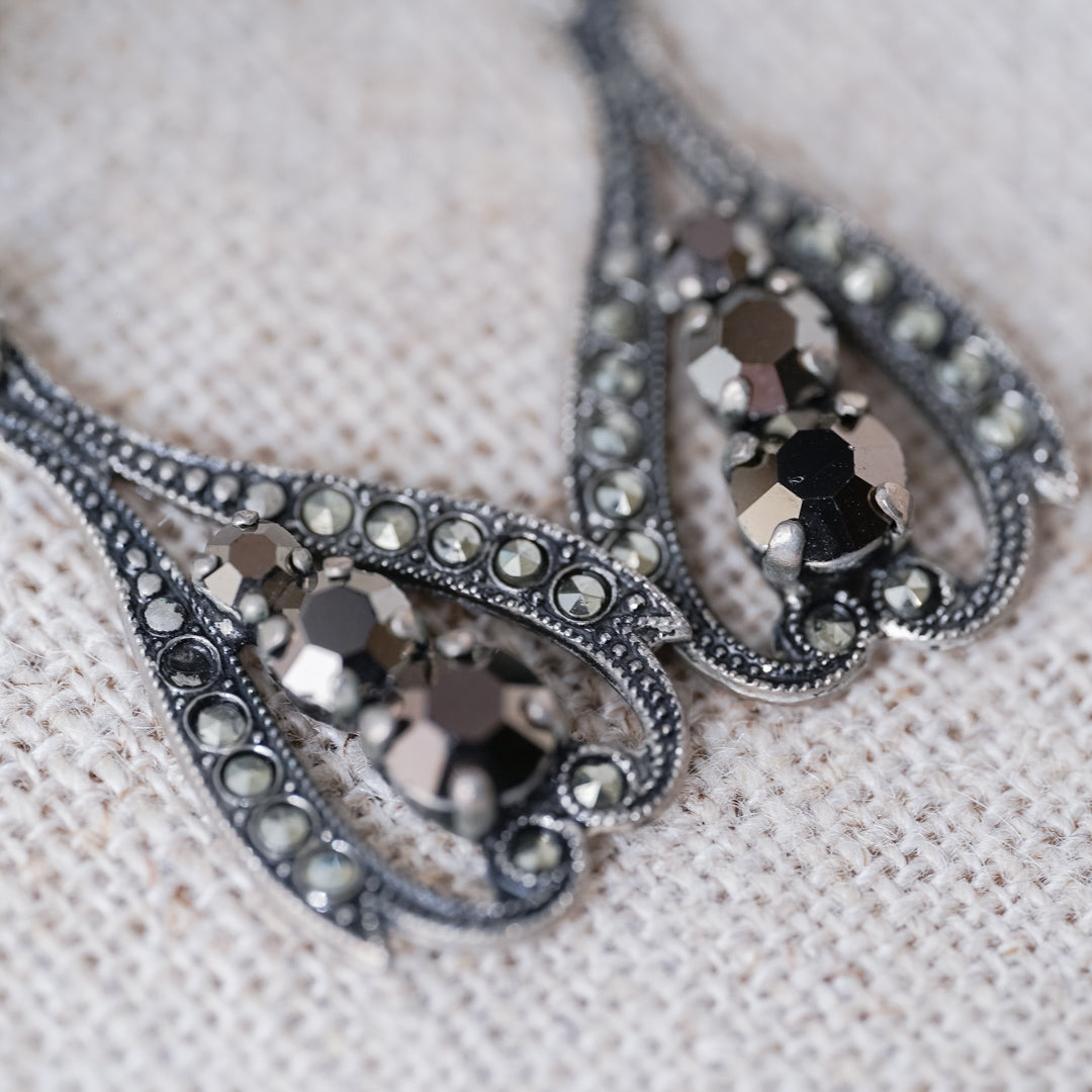 Vintage Marcasite Drop Earrings