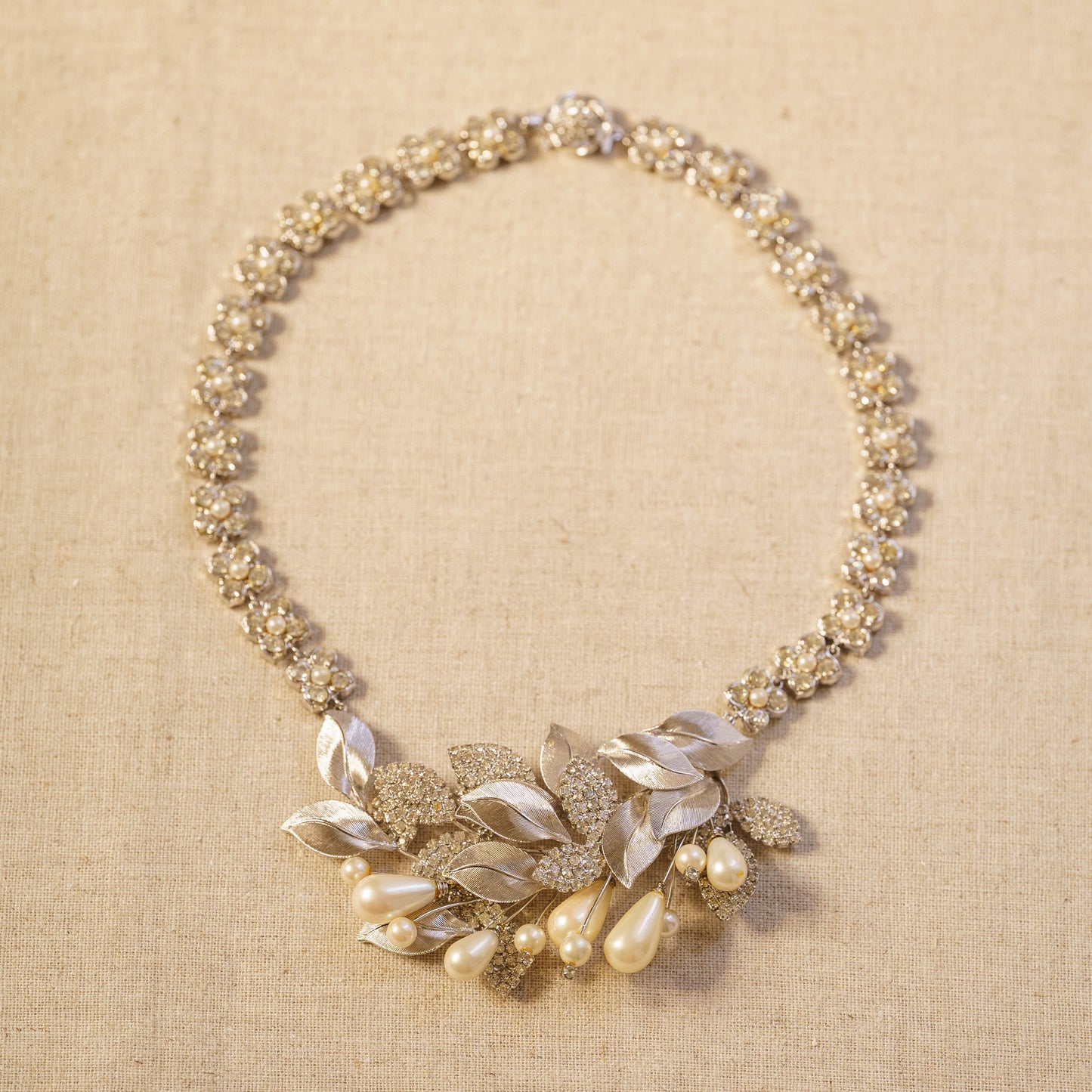 Vintage Pearl & Rhinestone Necklace