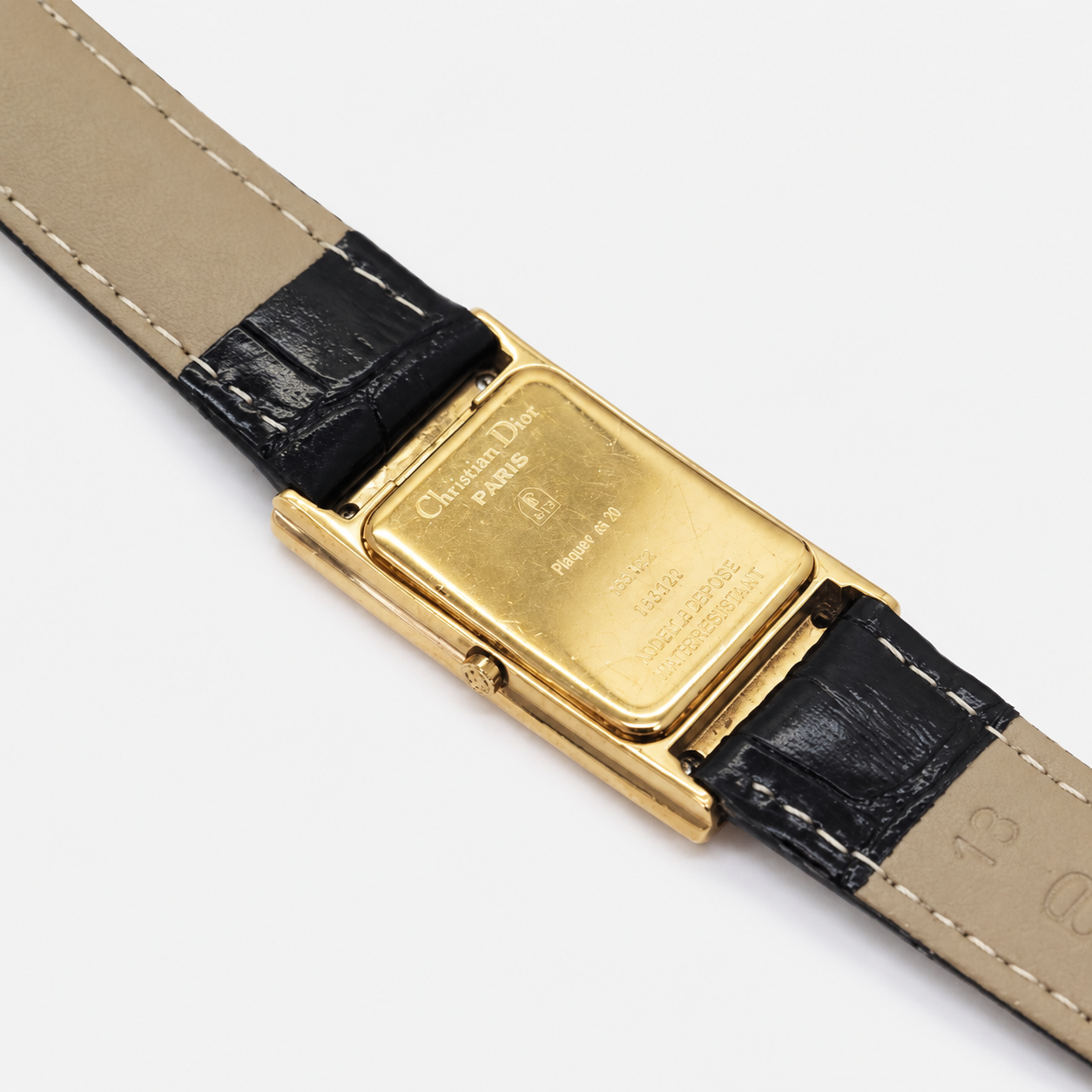 Vintage Christian Dior Gold Rectangular “CD” Logo Watch