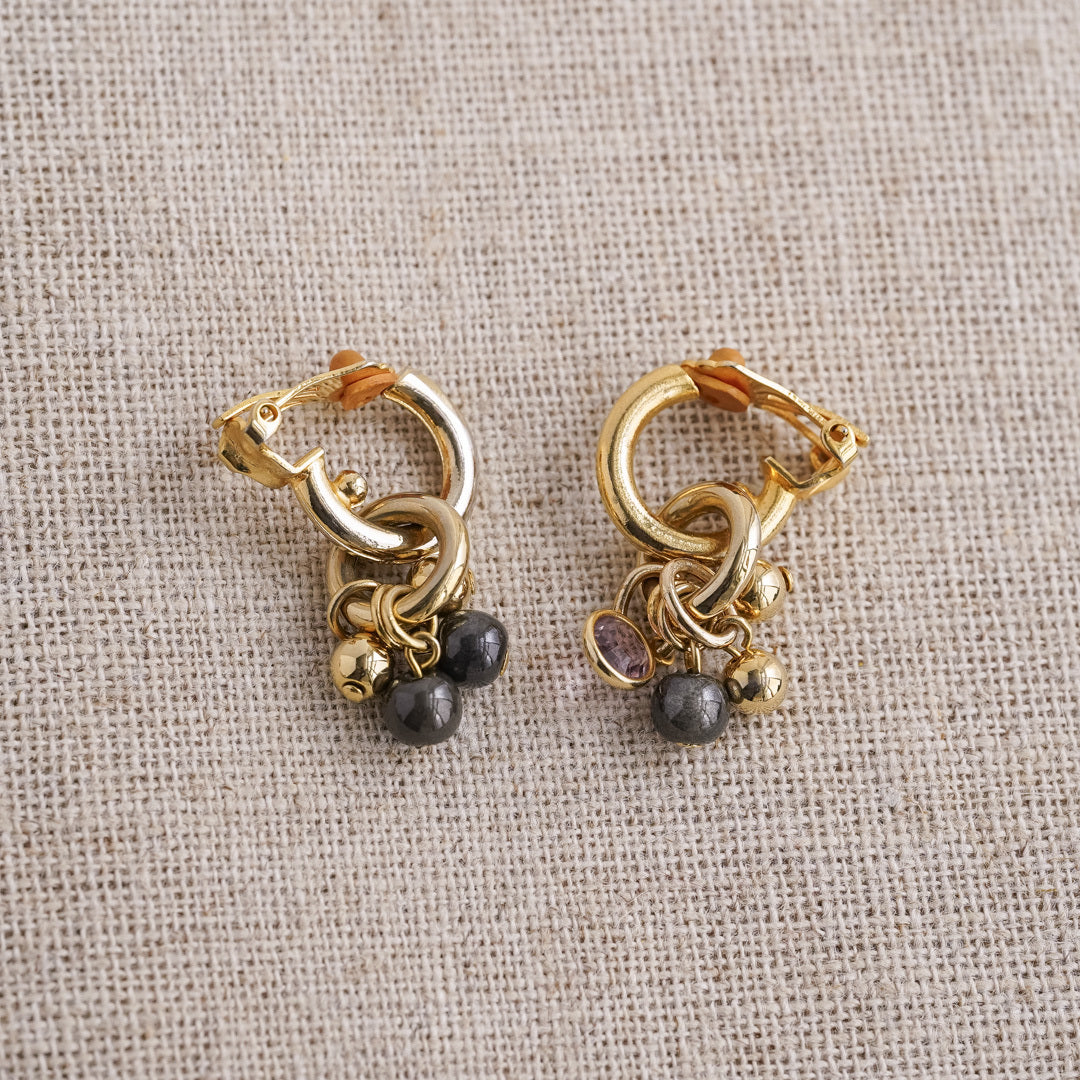 Vintage 2-way cluster earrings