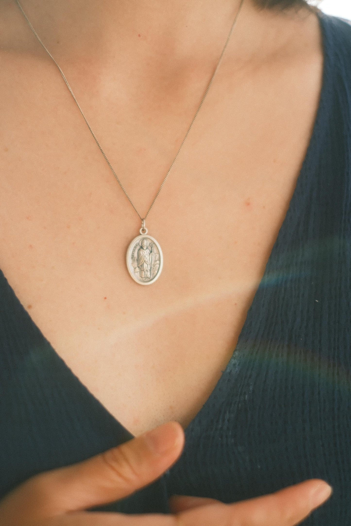 Médaille silver 925 pendant necklace: St Patrick