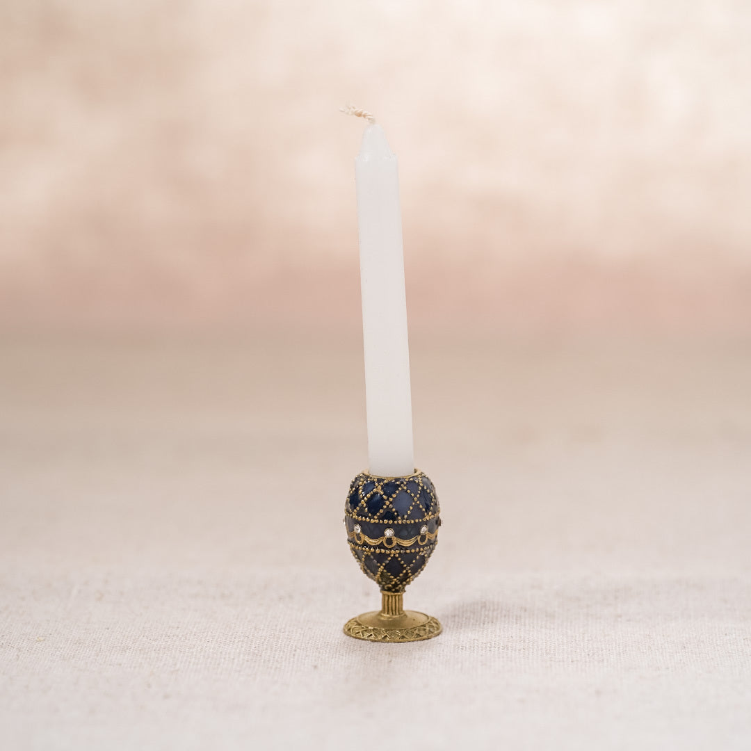 Faberge Collection: Candle Holder Blue