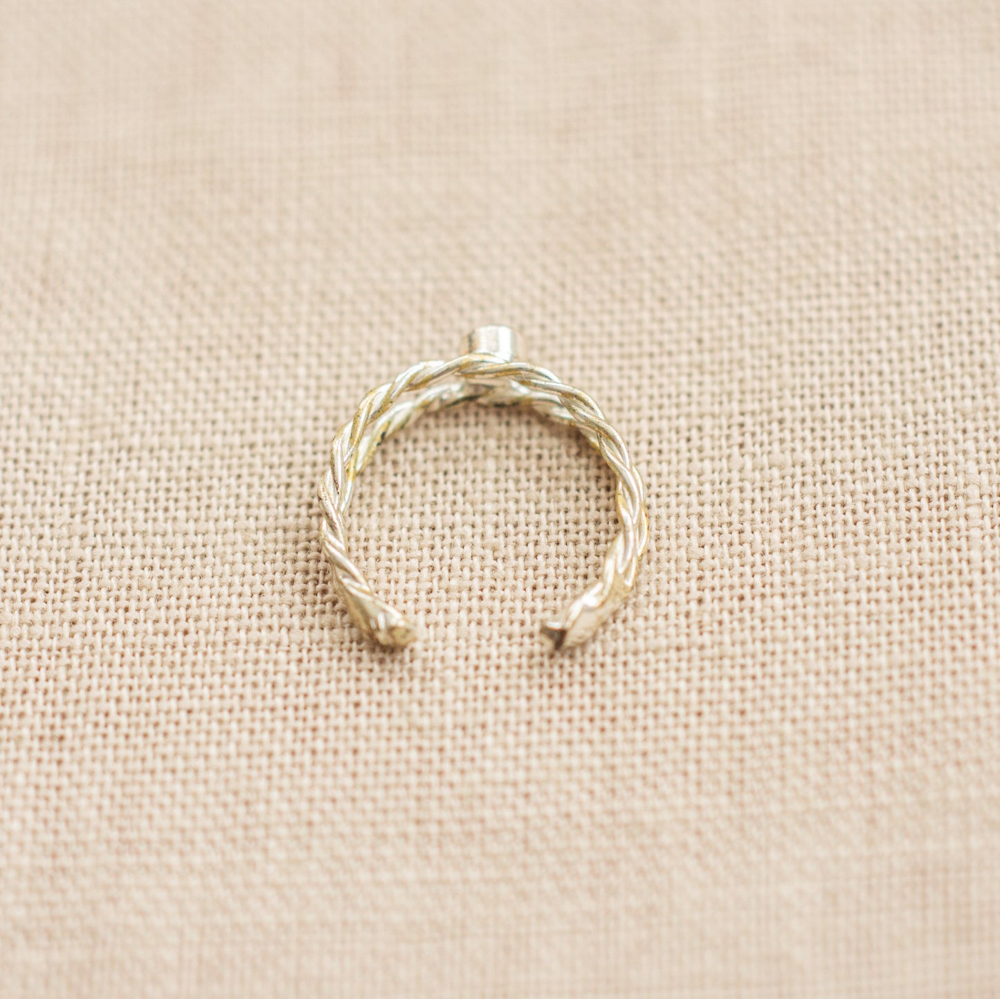 Vintage Twisted Metal Blue Stone Pinky/Midi Ring