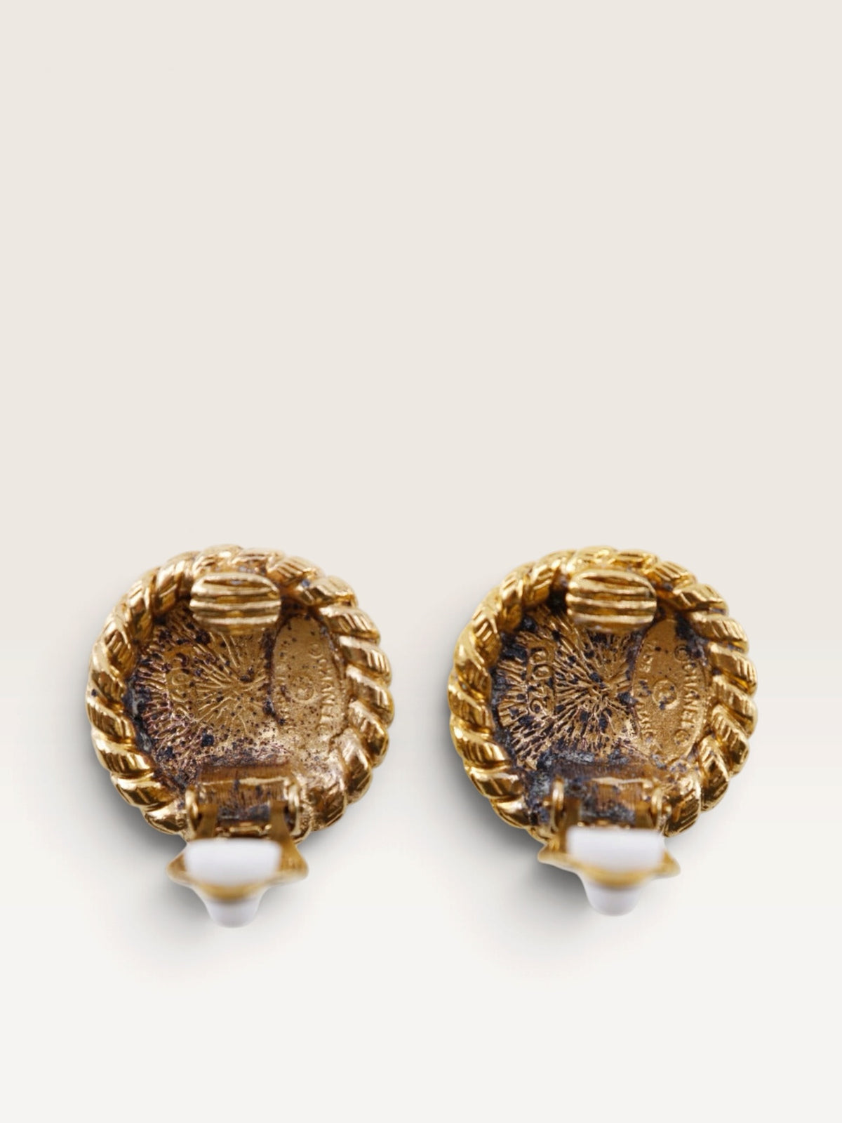 CHANEL Coco Mark Sunburst Earrings – Vintage Gold-Plated Clip-On Earrings