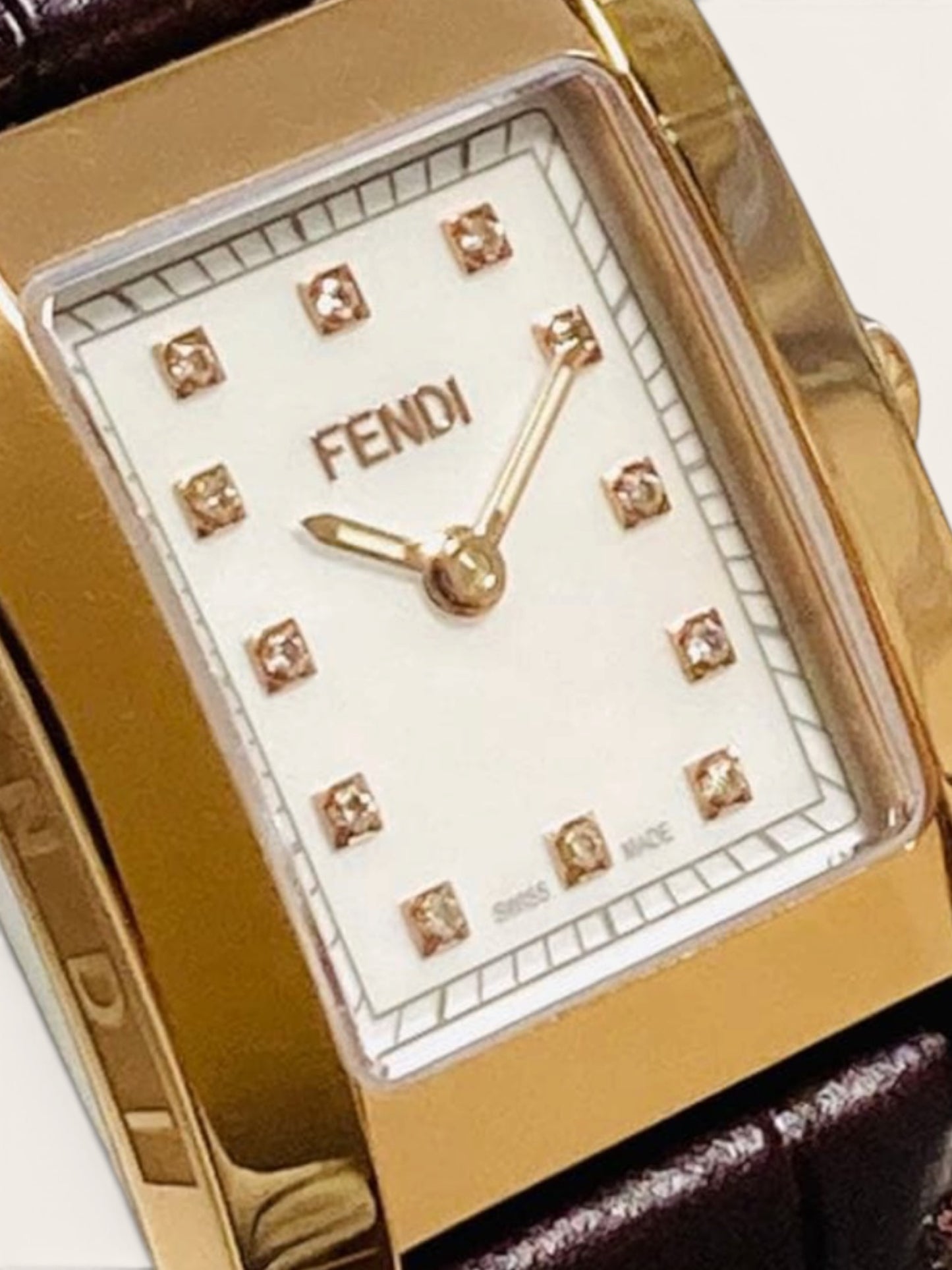 FENDI Vintage Watch "Orologi" (12P Diamond, Pink Gold)