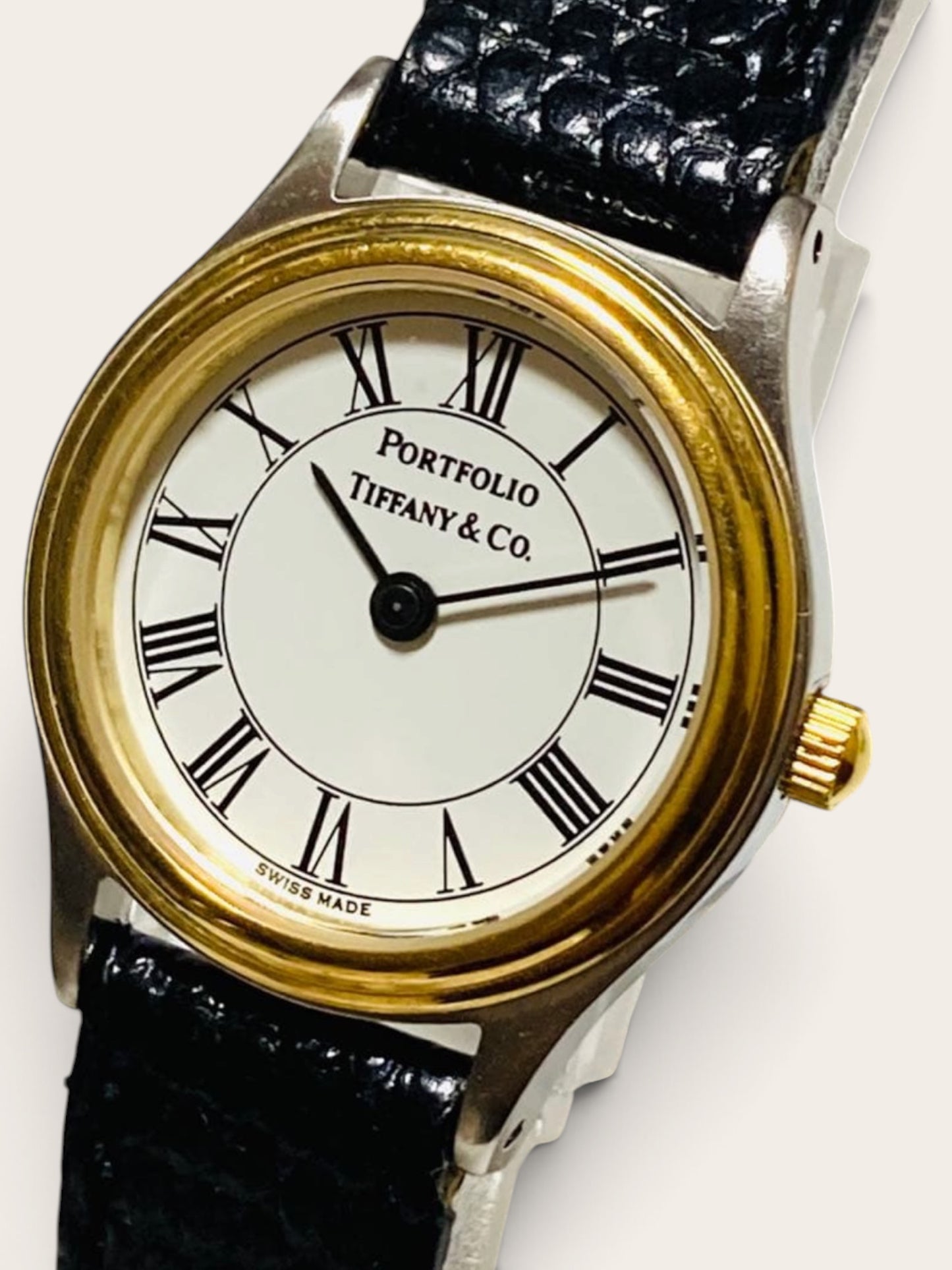 Tiffany & Co. Portfolio Vintage Watch (Two-Tone, White Dial)