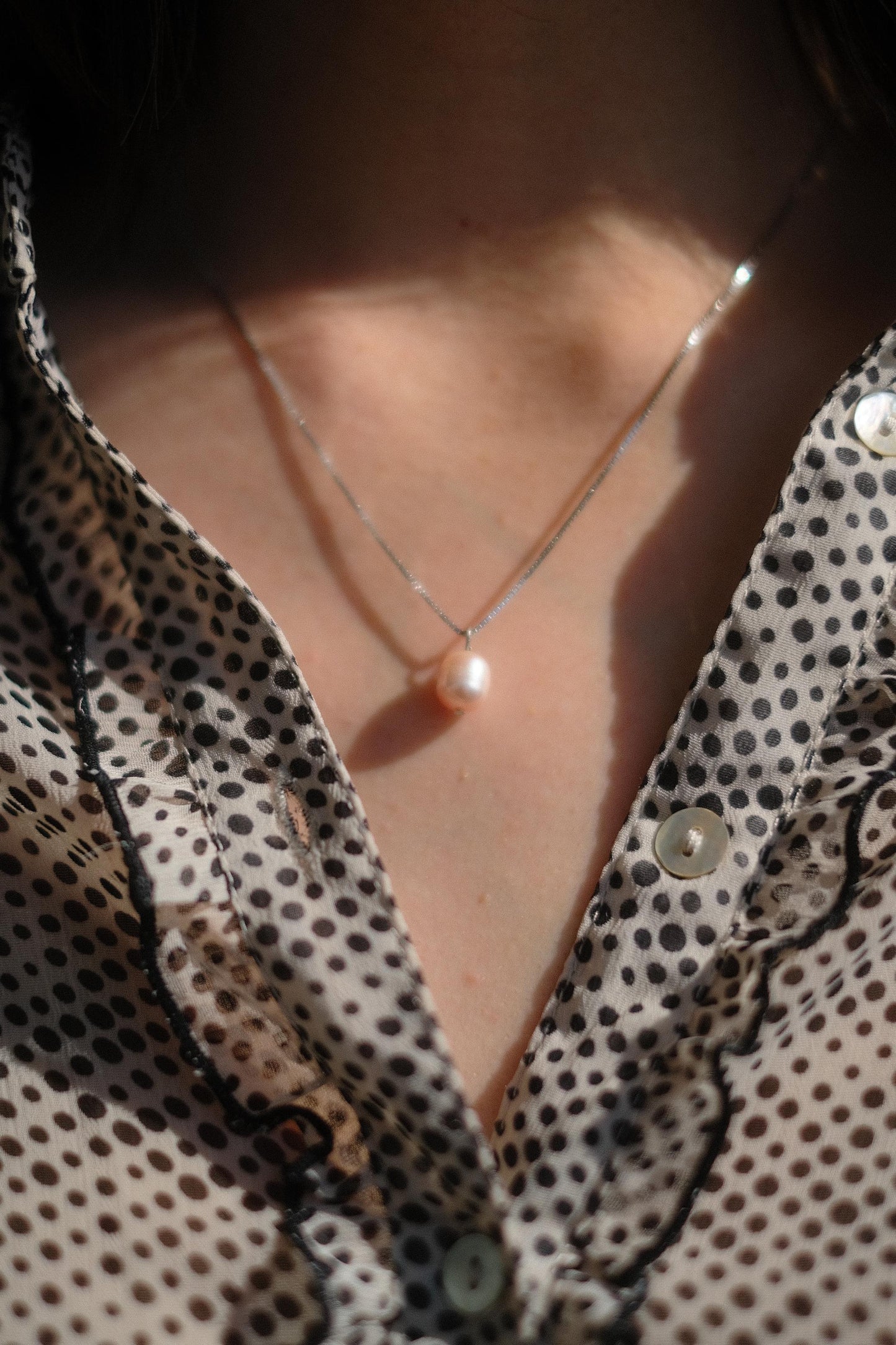 The "Obelia" Collection: "Rose" Baroque Pearl Pendant Necklace