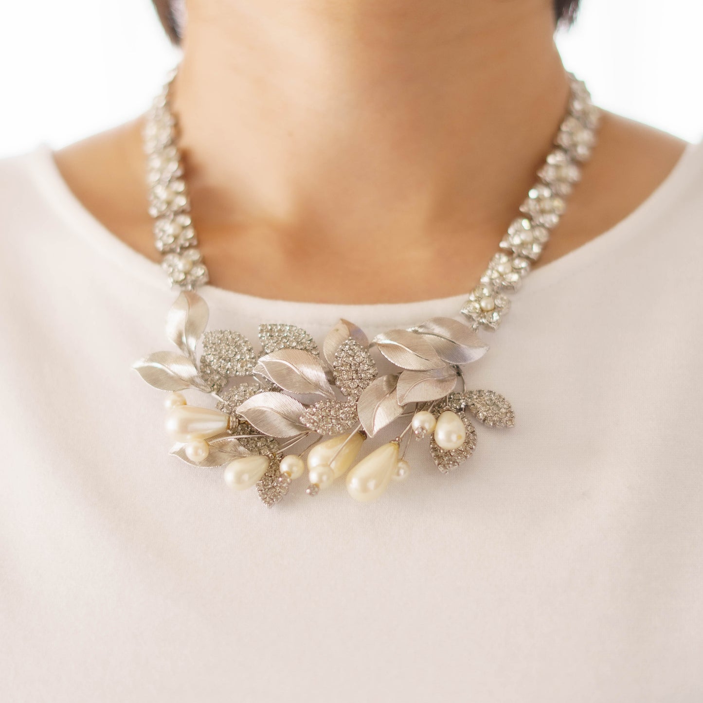 Vintage Pearl & Rhinestone Necklace