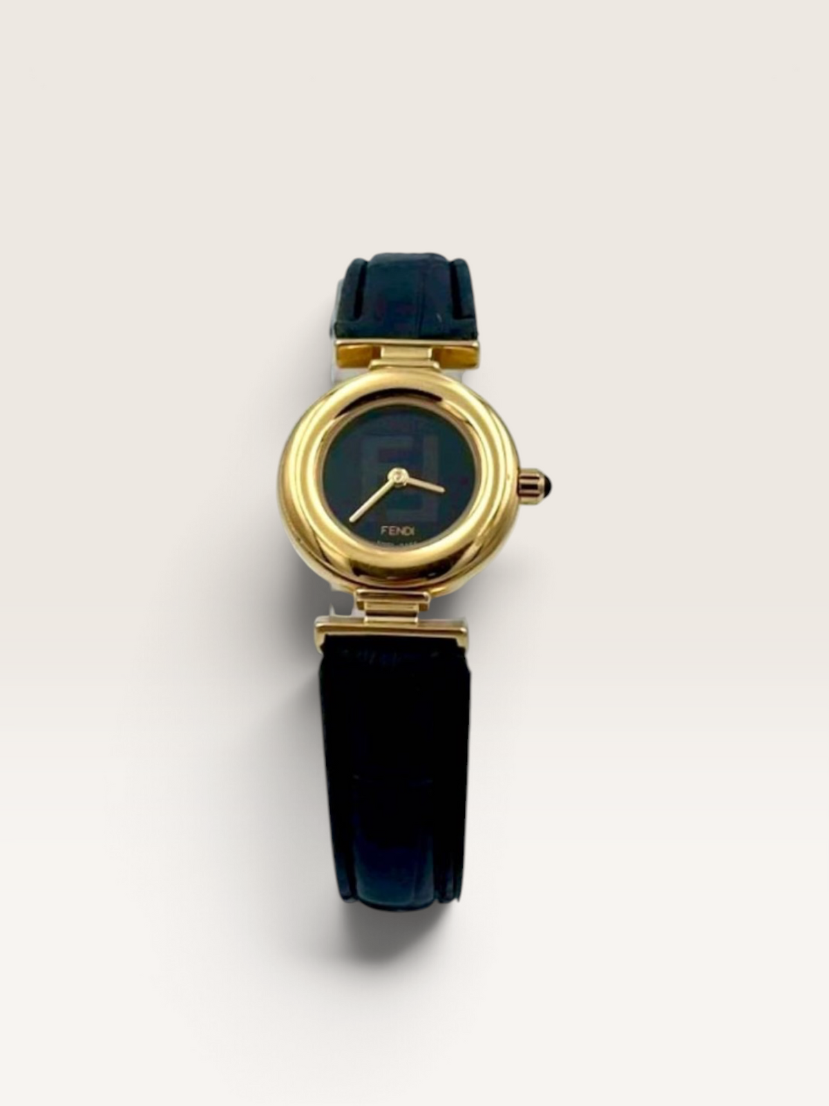 FENDI  Zucca Black Dial Gold-Tone Vintage Watch