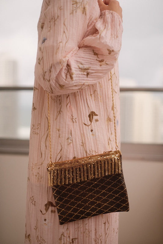 Vintage Gold Mesh Shoulder Bag
