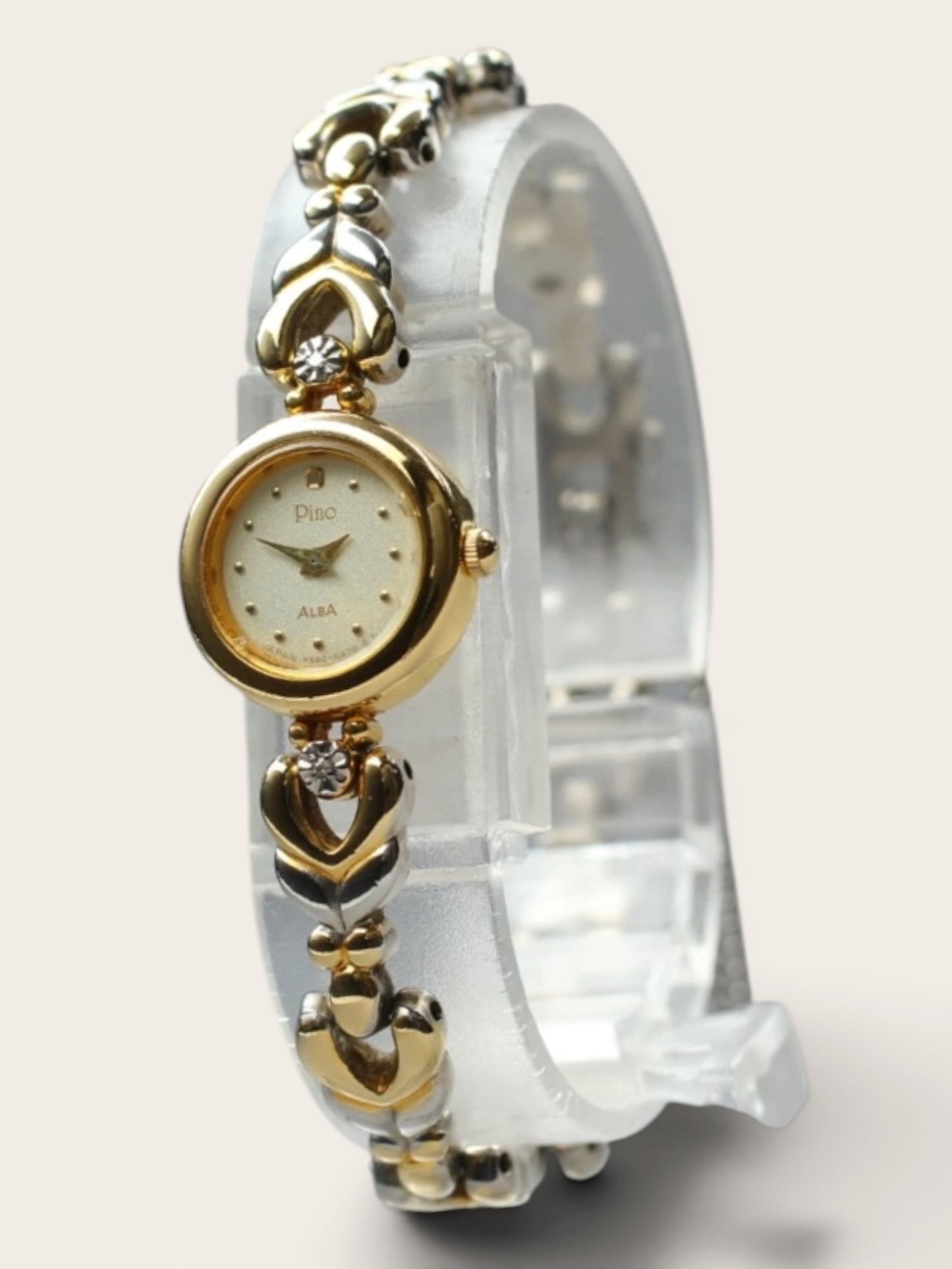 Vintage Seiko Alba Pino Heart Motif Bracelet Watch, 1991
