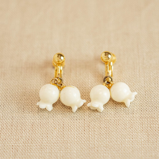 ヴィンテージ すずらんモチーフ フローラルイヤリング