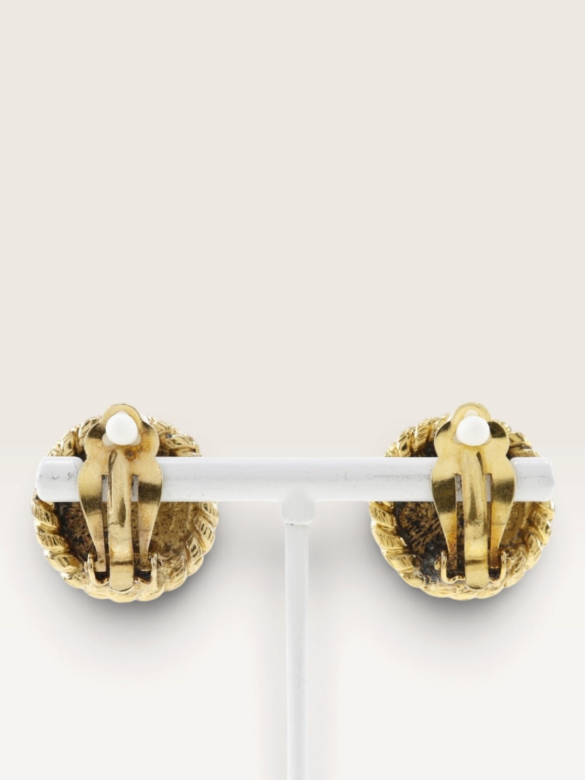 CHANEL Coco Mark Sunburst Earrings – Vintage Gold-Plated Clip-On Earrings