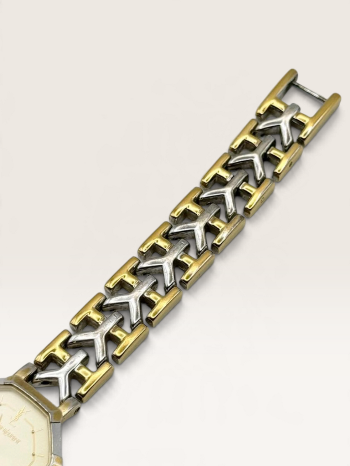 Yves Saint Laurent Octagonal Two-Tone Bracelet Watch