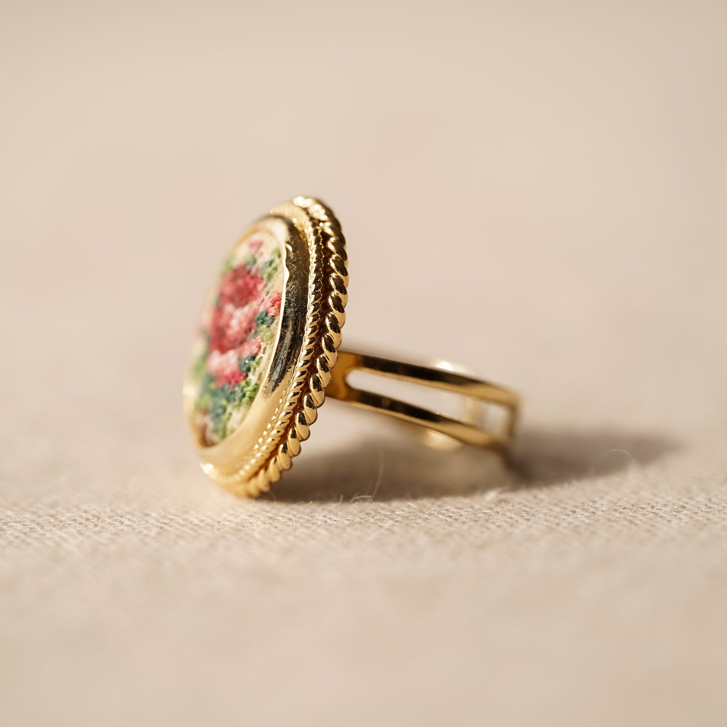 Vintage Viennese Petit Point Ring