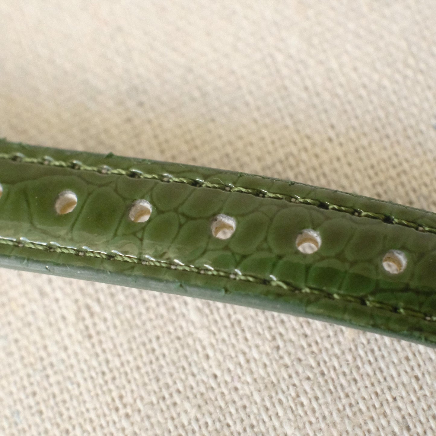 Murano Millefiori Watch With Leather Band - Forest Green