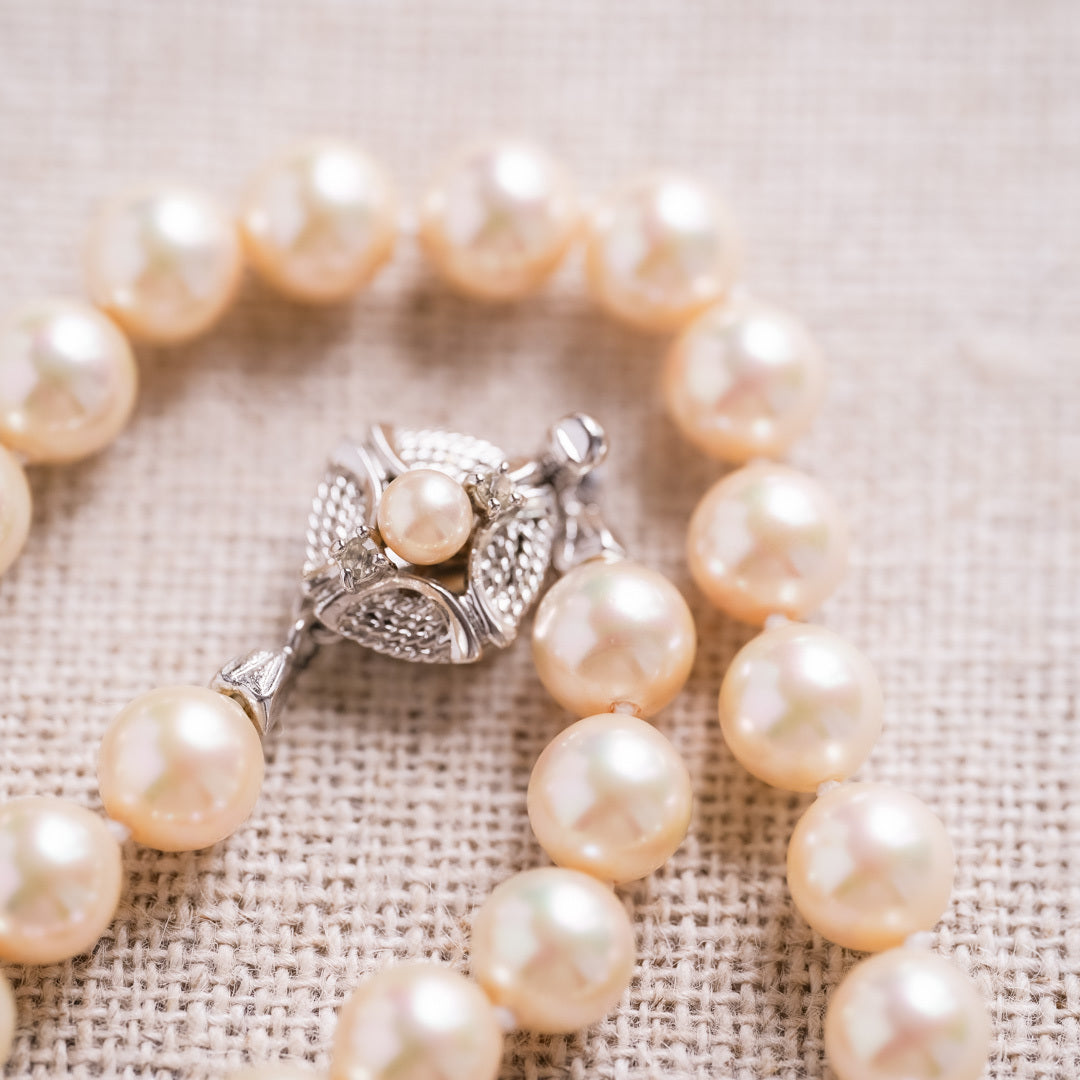 Vintage Majorica Pearl & Silver Necklace